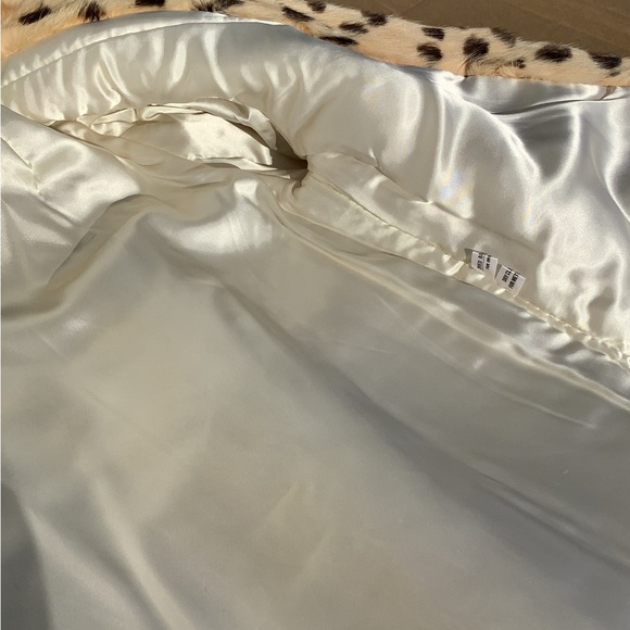 Vtg Y2K 90’s Leopard Spot Rabbit Fur Coat Glam Lux Old Money NOS PUFFY Hollywood - Picture 7 of 16